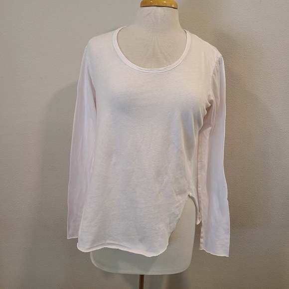 Frank & Eileen Tops - Frank & Eileen Tee Lab Split Hem Long Sleeve Pink Tee